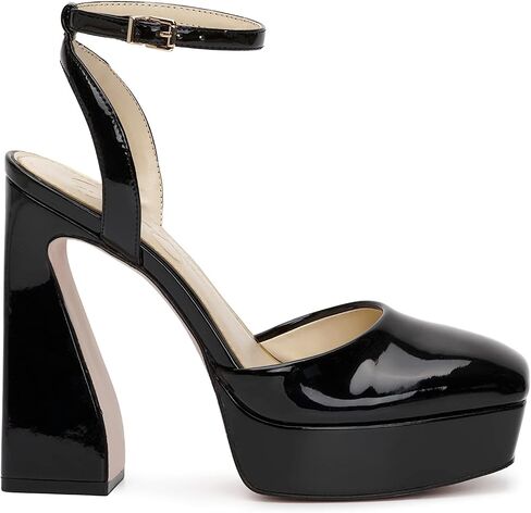 Jessica Simpson Women's Deirae Platform Ankle Strap Pump, Black, 6.5 in Saudi Arabia