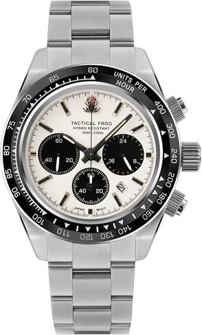 ساعة للرجال 41 ملم باندا كرونوغراف VS75A كوارتز شمسية، مع حزام ساعة جلدي بديل 20 ملم مع حزام جلدي 20 ملم، ساعات عسكرية على الطراز العسكري in Kuwait