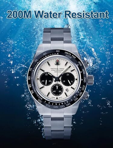 ساعة للرجال 41 ملم باندا كرونوغراف VS75A كوارتز شمسية، مع حزام ساعة جلدي بديل 20 ملم مع حزام جلدي 20 ملم، ساعات عسكرية على الطراز العسكري in Kuwait