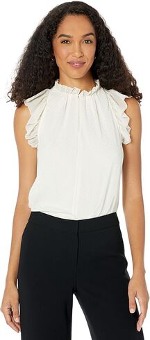 Michael Kors Dewdrop Ruffle Top Bone LG in Saudi Arabia