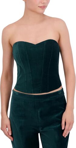 BCBGMAXAZRIA Women's Strapless Sweetheart Neck Velvet Top in Saudi Arabia