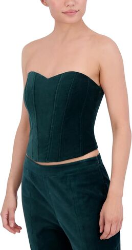 BCBGMAXAZRIA Women's Strapless Sweetheart Neck Velvet Top in Saudi Arabia