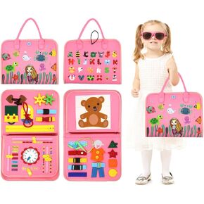 Montessori Busy Board Baby Busy Book for Toddlers 1-3 with Sensory Activities for Learning Fine Motor Skills Travel Toys for Toddlers 1-3 (Up to Age of 6) for Airplane Car for Boys and Girls