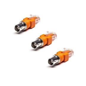 3 Pcs BNC Female to RJ45 Adapter, 180 Degree Straight Coaxial Coax Barrel Coupler Adapter RJ45 to RF Connector for Computer Peripheral Equipment