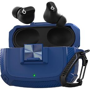 Maxjoy for Beats Studio Buds Case Cover, Studio Buds Plus Case 2023 with Lock, Studio Buds + Shockproof Protective Earbuds Case with Keychain for Beats Studio Buds 2021/Beats Studio Buds+ 2023, Black