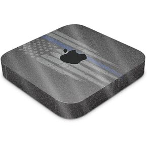 Glossy Glitter Skin Compatible with Apple Mac Mini M2 Pro (2023) - Thin Blue Line - Premium 3M Vinyl Protective Decal Cover - Easy to Apply | Crafted in The USA by MightySkins