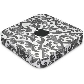 Glossy Glitter Skin Compatible with Apple Mac Mini M2 (2023) - Black Damask - Premium 3M Vinyl Protective Decal Cover - Easy to Apply | Crafted in The USA by MightySkins