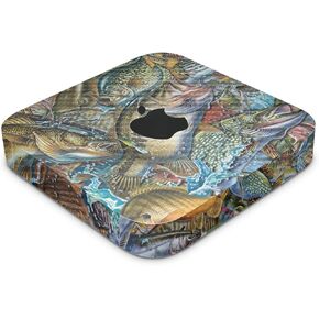 Glossy Glitter Skin Compatible with Apple Mac Mini M2 (2023) - Aqua Paint - Premium 3M Vinyl Protective Wrap Decal Cover - Easy to Apply | Crafted in The USA by MightySkins