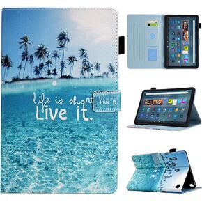 for Kindle Fire Max 11 Case (13th Generation, 2023 Release), PU Leather Folio Folding Stand Cover Case for Fire 11 Tablet with Auto Wake/Sleep, Beach in Kuwait