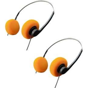 2 Pieces Orange Retro Over-Ear Headphone,Vintage Feelings Headphone, Retro Lightweight Earphones, Hi-Fi Stereo Earphone Headset,Walkman Headphone, for Most Mobile Phones Playback Pevices Headphones