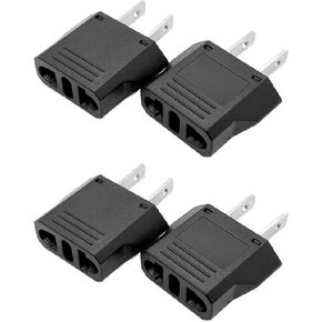 4 Pack of ALINNA Europe to US Plug Adapter, Australia China Italy Switzerland Europe to US America Travel Plug Adapter AC Outlet Power Converter (Black)