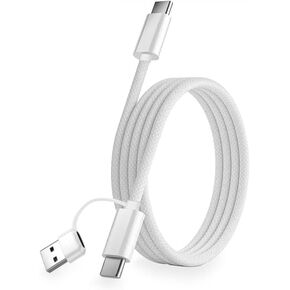 2 in 1 for Apple USB to USB C Cable (3.3FT/60W), CarPlay Adapter for iPhone 15, Braided USB C Cable for CarPlay, Android Auto, iPhone 15/15 Plus/15 Pro Max, iPad Pro/Air/Mini, Apple TV Remote 3rd
