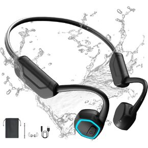 Bone Conduction Headphones, IPX8 Waterproof Headphones for Swimming, MP3 Play Built-in 32G Memory, Open-Ear Wireless Bluetooth Headphones with Mic, Sports Headphones for Running, Cycling