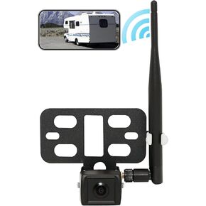 EWAY WiFi Wireless RV/Trailer Backup Camera Rear View Smart Reverse Camera for iOS Android Phone/Tablet Display Mount on RV Camper, 5th Wheel, Motorhome Surface Mount Lights (Black)