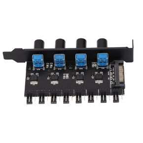 PC Fan Hub with 8 Channel 4 Knob Cooling Fan Speed Controller for Chassis VGA PWM Fan Water Cooling System, Reduce Noise and Power Consumption