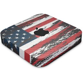 Carbon Fiber Skin Compatible with Apple Mac Mini M2 (2023) - Tattered Flag - Premium 3M Vinyl Protective Wrap Decal Cover - Easy to Apply | Crafted in The USA by MightySkins