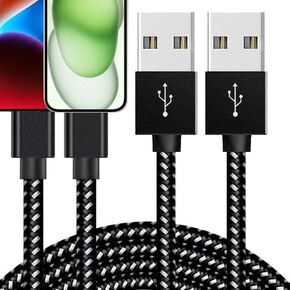[MFi Certified] i.Phone Charger,LightIning Cable 2PACK 10FT Nylon Braided USB Charging Cable High Speed Transfer Cord Compatible with i.Phone 14/13/12/11 Pro Max/XS MAX/XR/XS/X/8/i.Pad