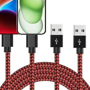 i.Phone Charger Cable MFi Certified 2Pack 6.6FT Lightining Cable USB Heavy Duty Nylon Fast USB i.Phone Charging Cord Compatible with i.Phone 14/13/12/11/Pro/X/Xs Max/XR /8/7/6/6S/plus