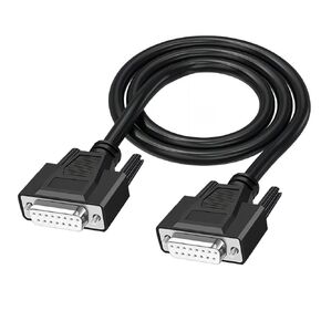 26AWG 10FT DB15 Male to Female RS232 Serial Extension Cable,2 Row 15-Pin Gold Plated Connector Straight Through Cord