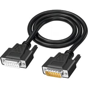 26AWG 10FT DB15 Male to Female RS232 Serial Extension Cable,2 Row 15-Pin Gold Plated Connector Straight Through Cord in Saudi Arabia