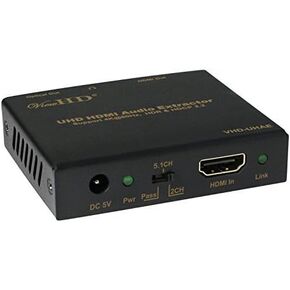 U9 ViewHD Newest Ultra HD 4K HDMI Audio Extractor 4K@60Hz, HDR, Dolby Vision | 3.5mm Headphone Stereo Output | Toslink Optical Audio DD+ Output | HDCP 2.2 | HDMI 2.0 | 18Gpbs | | Model: VHD-UHAE