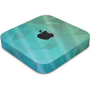 Glossy Glitter Skin Compatible with Apple Mac Mini M2 Pro (2023) - Blue Green Polygon - 3M Vinyl Protective Decal Cover - Easy to Apply | Crafted in The USA by MightySkins