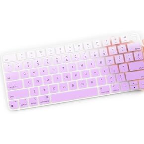 Keyboard Cover Skin for Apple Magic Keyboard 3/Apple iMac 24 Inch Magic with Touch ID, Thinnest Keyboard Skin for 2022 2021 iMac 24 Model A2449 M1 Chip Keyboard-Black…