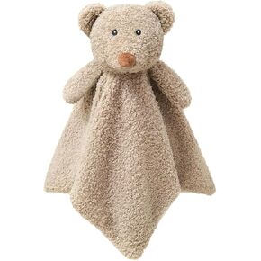 Baby Dark Brown Teddy Bear Soft Stuffed Animal Security Blanket, Plush Bear Character Lovey Blanket, Baby Shower/Nursery Gift, Newborn Infant Toddler Snuggle Blankie for Boys Girls, 14 Inches