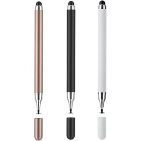 2-in-1 Stylus Pen for Touch Screen, 3pcs High Precision Universal Stylus Pen for iPad Compatible with Apple, iPhone, iPad, Android, Microsoft Tablets, Phones