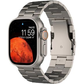 Ultra 2 Titanium Band 49mm Compatible with Apple Watch Ultra 2 & Ultra 1 Metal Band (26mm Width) Adjustable Titanium iWatch Strap with Secure Clasp - Titanium Color Matching iWatch Wristband