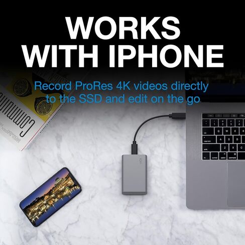 محرك الأقراص المحمول LaCie Mobile Drive SECURE 1 تيرابايت SSD محمول - رمادي فلكي، USB-C 3.2، لأجهزة الكمبيوتر الشخصية وأجهزة Mac، مواد معاد تدويرها، مع خطة Adobe All Apps وخدمات الإنقاذ (STKH1000800) in Saudi Arabia