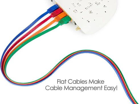 كابل إيثرنت Cat 6 بطول 10 أقدام - مع تصميم مسطح وموفر للمساحة، وكابل تصحيح شبكة LAN عالي السرعة للإنترنت، وموصلات RJ45 - بطول 10 أقدام / متعدد الألوان / 5 حزم - مثالي للألعاب والبث والمزيد in Kuwait