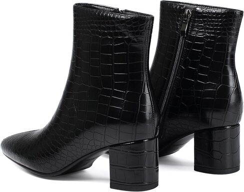 Women's Ankle Boots Pointed Toe Chunky Block Heel Short Boots for Women Low Heeled Booties in Saudi Arabia