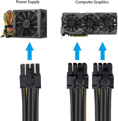 8 دبوس ذكر إلى ثنائي 2 × 8 دبوس (6+2) ذكر PCIe، GPU VGA 8 دبوس ذكر إلى 8 دبوس PCIe ذكر PCI Express كابل الطاقة بطاقة الرسومات سلك محول لـ Corsair، لـ Thermaltake لـ ARESGAME in Saudi Arabia