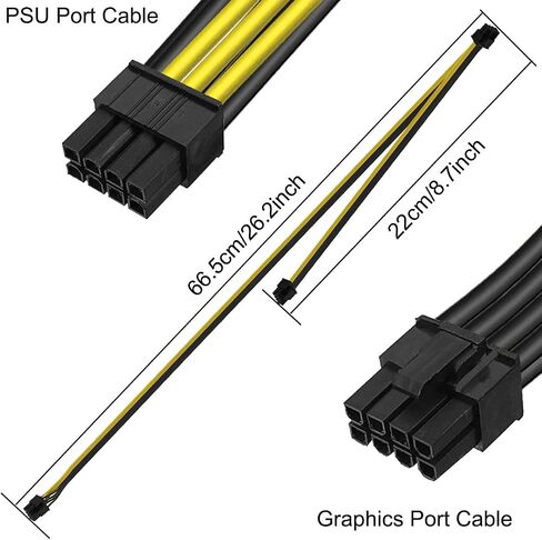 8 دبوس ذكر إلى ثنائي 2 × 8 دبوس (6+2) ذكر PCIe، GPU VGA 8 دبوس ذكر إلى 8 دبوس PCIe ذكر PCI Express كابل الطاقة بطاقة الرسومات سلك محول لـ Corsair، لـ Thermaltake لـ ARESGAME in Saudi Arabia