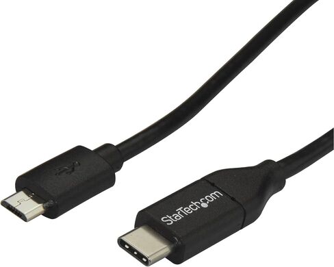 StarTech.com USB C to Micro USB Cable - 0.5m - M/M - Thunderbolt 3 Compatible - Micro USB Cord -USB Type C to Micro USB Cable (USB2CUB50CM) in Saudi Arabia