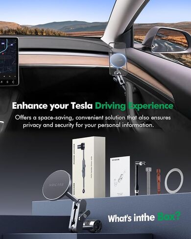 حامل الهاتف لـ Tesla Cybertruck حامل الهاتف المغناطيسي النهائي لملحقات Tesla Cybertruck | قاعدة تثبيت معدنية بالكامل قابلة للتعديل بزاوية 360 درجة مع مغناطيس قوي، تصميم آمن بمشبك لا يترك أي بقايا in Kuwait
