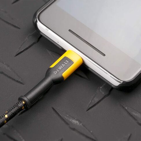 كابل DEWALT Micro-USB إلى USB - كابل Micro-USB مضفر معزز - كابل USB إلى Micro-USB - سلك شاحن متوافق مع Android - كابل شحن الهاتف المتوافق مع Android - 6 أقدام in Kuwait