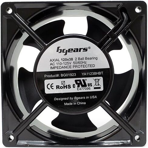 Bgears b-Blaster-AC 120x38mm AC 100-125V High Speed Extreme Airflow Cast Aluminum 2 Ball Bearing Fan in Saudi Arabia