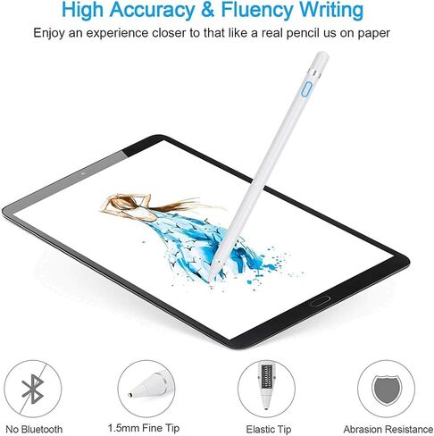 Active Stylus Pencil Compatible for Apple,Stylus Pens for Touch Screens, Capacitive Pencil for Kid Student Drawing, Writing,High Sensitivity,for Touch Screen Devices Tablet,Smartphone (Black) in Saudi Arabia