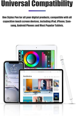 Active Stylus Pencil Compatible for Apple,Stylus Pens for Touch Screens, Capacitive Pencil for Kid Student Drawing, Writing,High Sensitivity,for Touch Screen Devices Tablet,Smartphone (Black) in Saudi Arabia