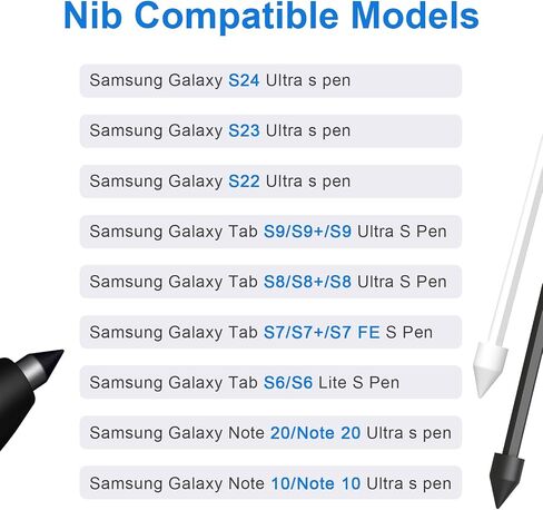 10 قطع نصائح/أطراف بديلة لجهاز Samsung Galaxy Tab S9/S9FE+/S9 Ultra، S8/S8+/S8 Ultra، S7/S7+/S7 FE، S6/S6 Lite، Note10/10 Plus/10 Lite، Note 20/S21/S22 /S23/S24 قلم S ألترا in Kuwait