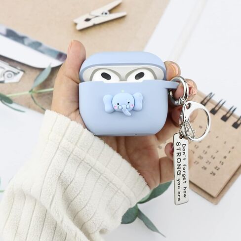 Wonhibo for Airpods 3 Case, Cute Kawaii Animal Cover for Airpod 3rd Gen 2021 Generation with Keychain (Animal Bear) in Kuwait