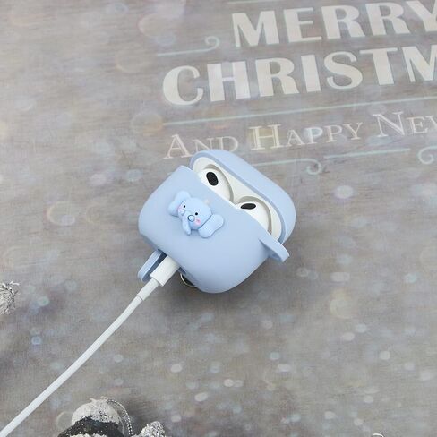Wonhibo for Airpods 3 Case, Cute Kawaii Animal Cover for Airpod 3rd Gen 2021 Generation with Keychain (Animal Bear) in Kuwait