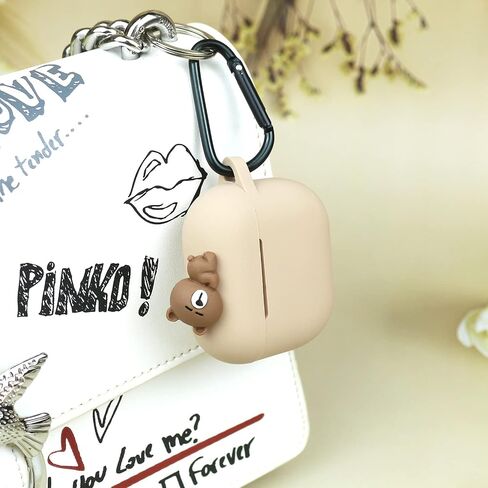 Wonhibo for Airpods 3 Case, Cute Kawaii Animal Cover for Airpod 3rd Gen 2021 Generation with Keychain (Animal Bear) in Kuwait