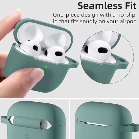 Adorve Compatible with AirPods 3 Case Cover with Keychain, Protective Silicone Skin Compatible with Apple AirPods 3rd Generation Wireless Charging Case (2021 Released), 2 Pack, Lavender, Turquoise in Saudi Arabia