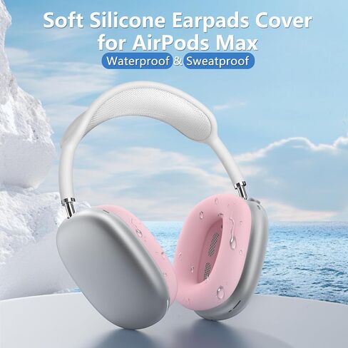 Silicone Ear Pads Case Cover for AirPods Max Headphones Cushions, Sweatproof, Anti-Scratch Accessories Soft Silicone Protector for Apple AirPods Max (Black) in Saudi Arabia