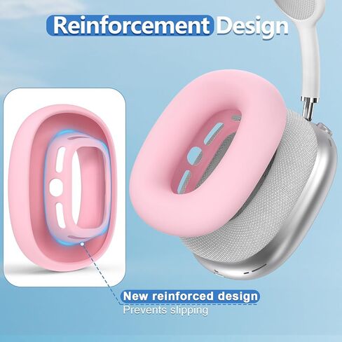 Silicone Ear Pads Case Cover for AirPods Max Headphones Cushions, Sweatproof, Anti-Scratch Accessories Soft Silicone Protector for Apple AirPods Max (Black) in Saudi Arabia