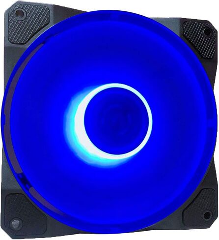 APEVIA CO12L-BL Cosmos 120mm Blue LED Ultra Silent Case Fan مع 16 LEDs ووسادات مطاطية مضادة للاهتزاز in Kuwait