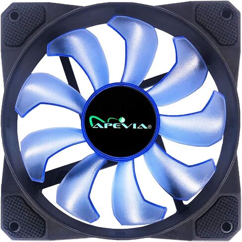 APEVIA CO12L-BL Cosmos 120mm Blue LED Ultra Silent Case Fan مع 16 LEDs ووسادات مطاطية مضادة للاهتزاز in Kuwait